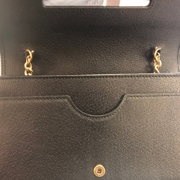 GG Marmont Crystals Black Grained Leather - Picture 3 of 5